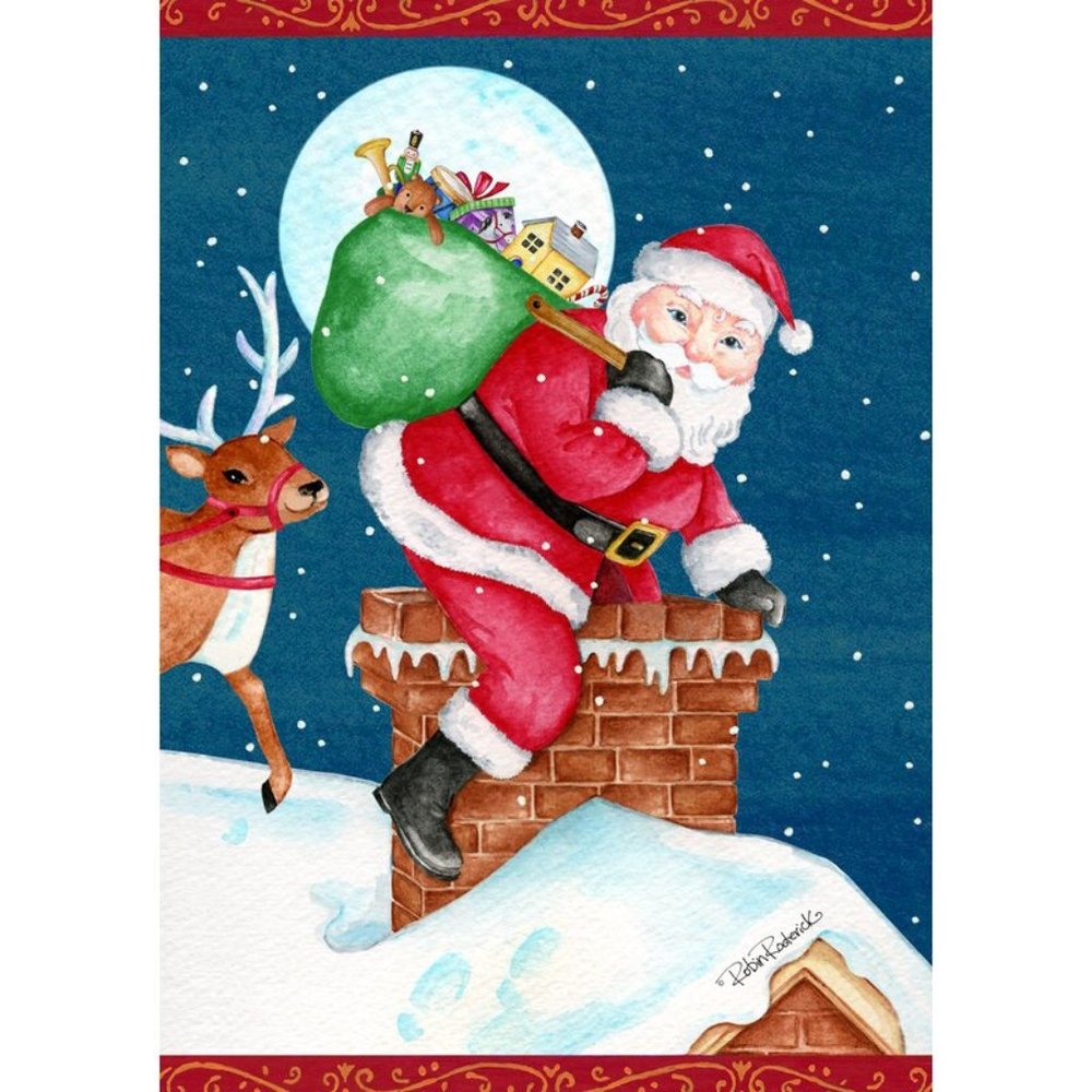 Toland Home Santa Sweep 28 x 40 inch House Flag